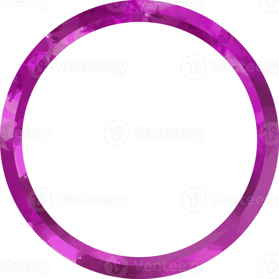 Circle frame icon with purple watercolor texture png