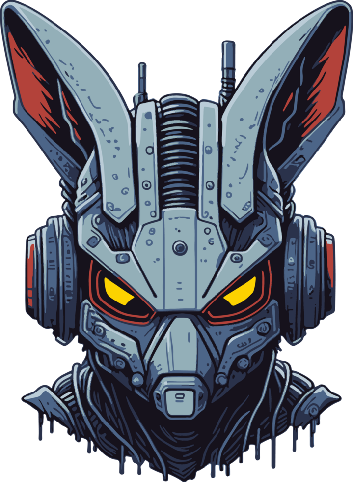 Robot Rabbit Head Cartoon with png