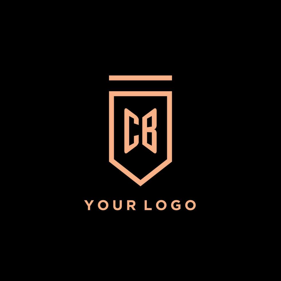 CB monogram initial with shield logo design icon vector