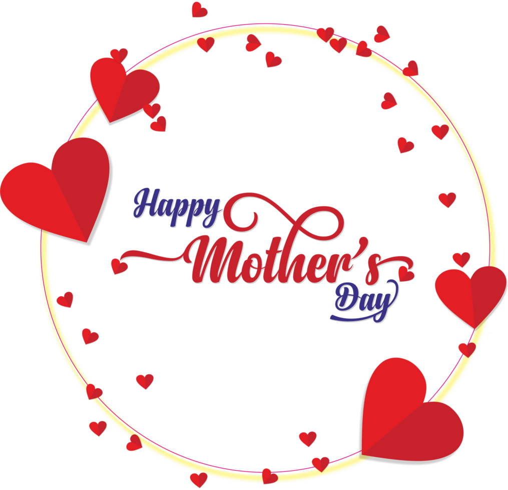 Red circle mother day design png image