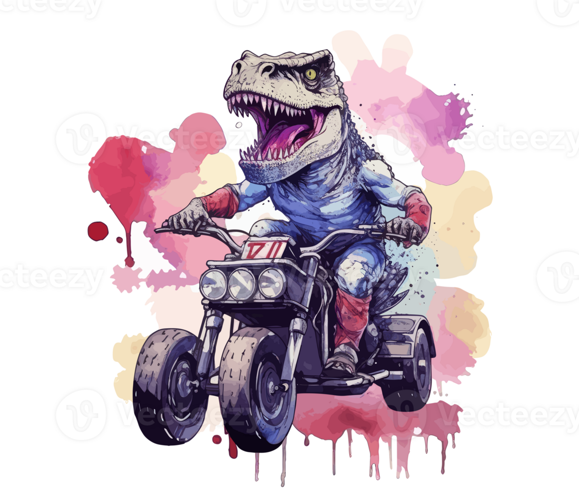 T-Rex Riding on Truck , Cartoon dinosaur characters driving . png