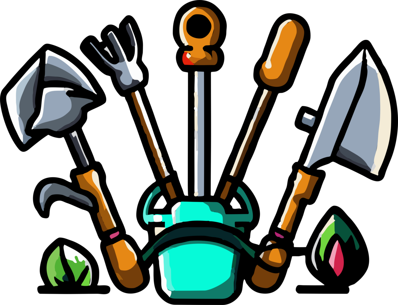 Garden tools png graphic clipart design