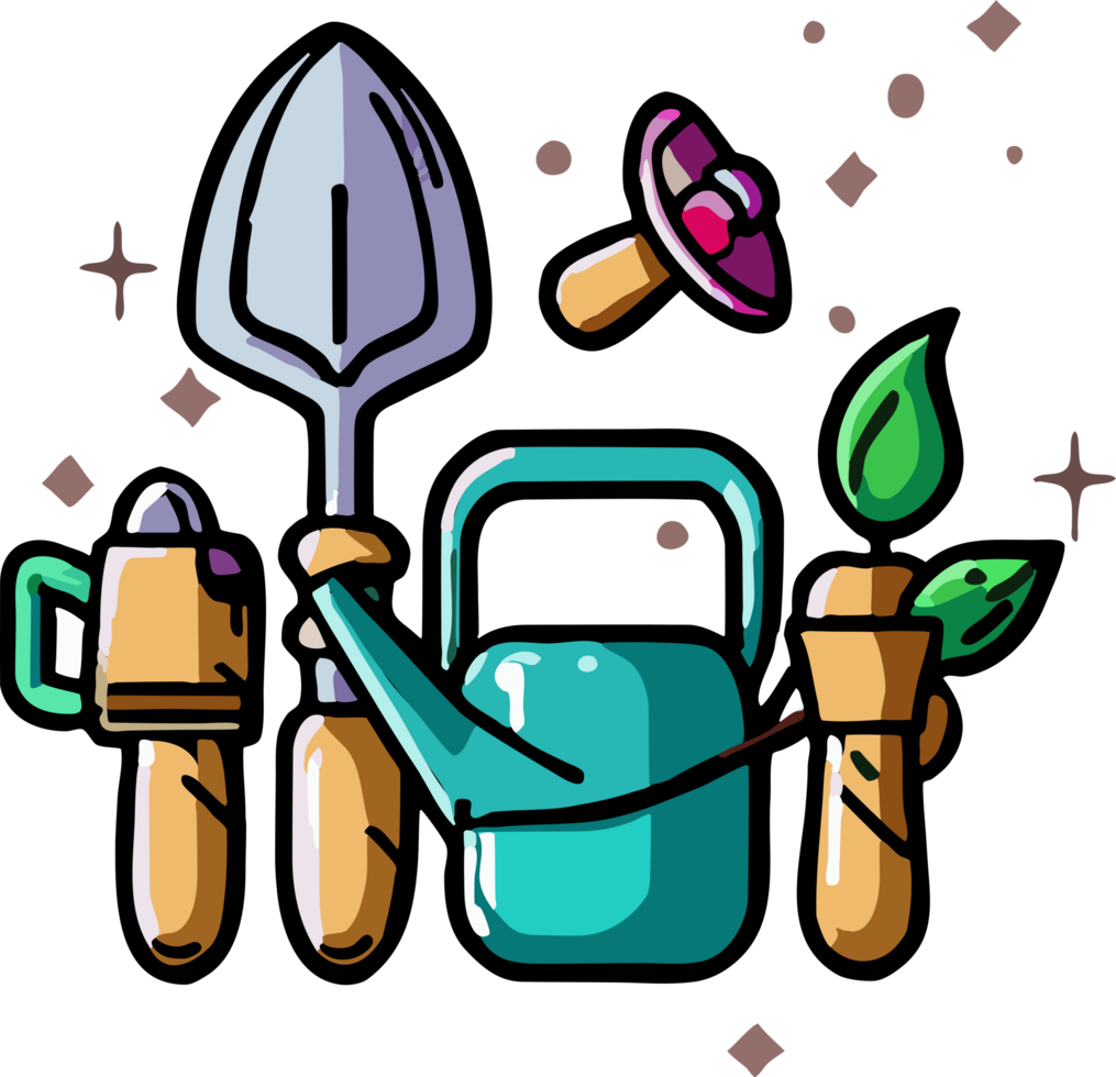 Garden tools png graphic clipart design