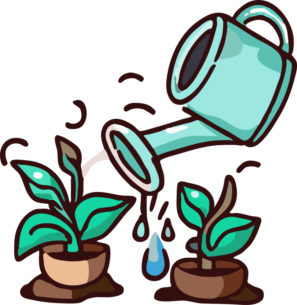 watering plant png graphic clipart design