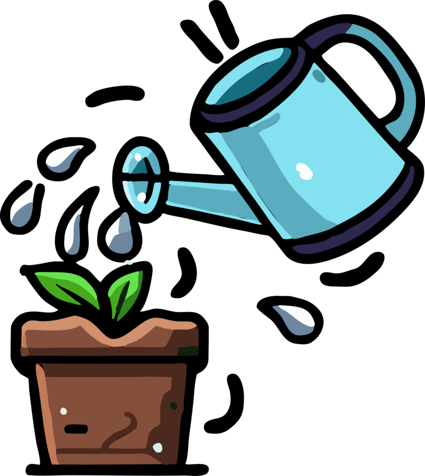 watering plant png graphic clipart design