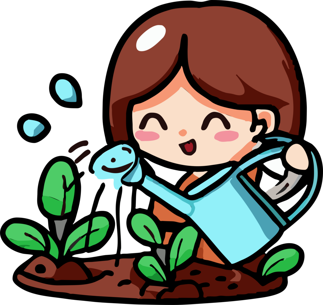 watering plant png graphic clipart design