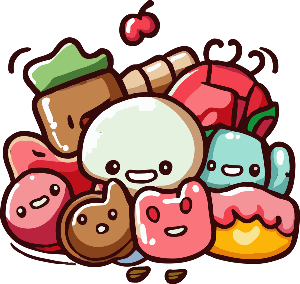 Cute foods png graphic clipart design