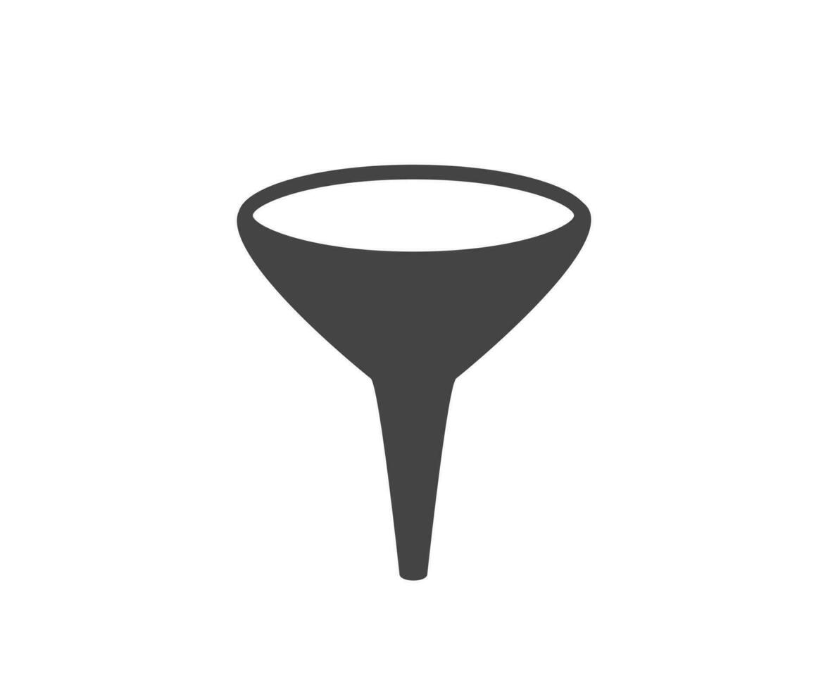 Funnel icon vector. Sort sign, filter symbol black and white. vector