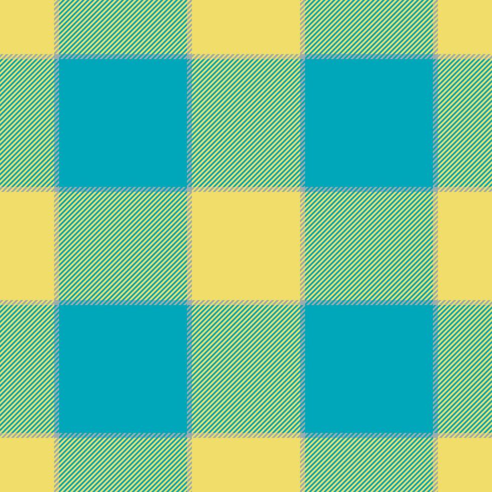 Plaid seamless pattern in yellow. Check fabric texture. Vector textile print.