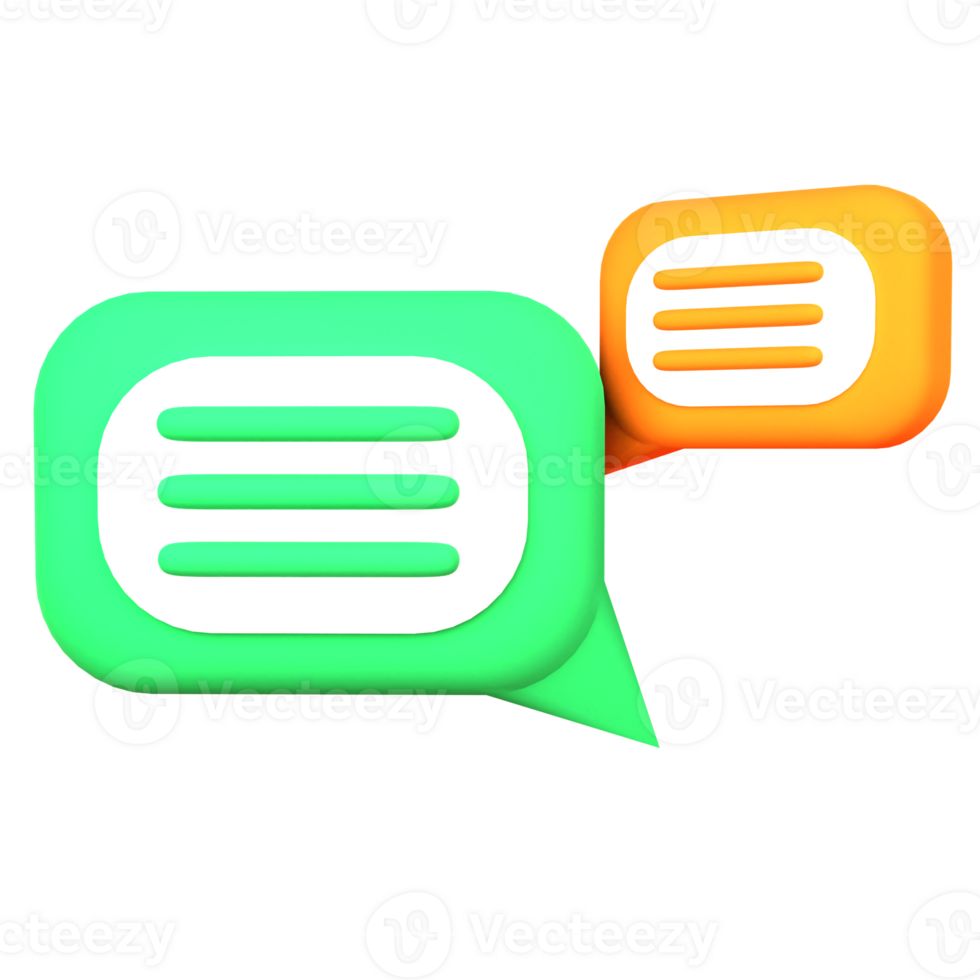 3d illustration chat object. png