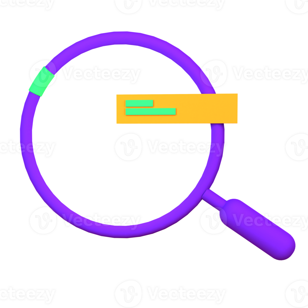 3d illustration search object. png