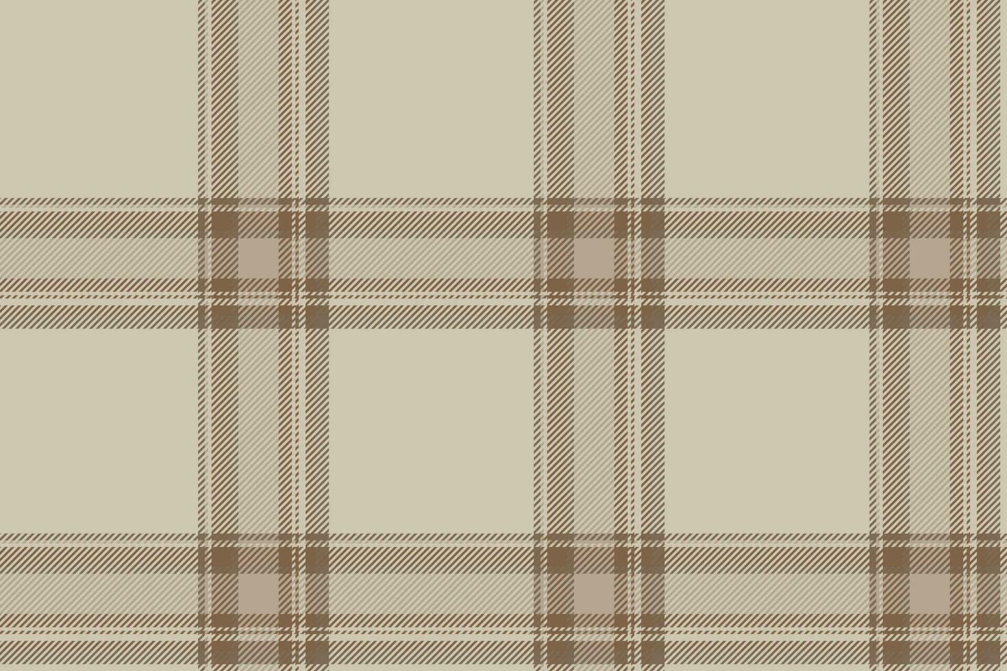Plaid background, check seamless pattern in beige. Vector fabric texture for textile print, wrapping paper, gift card or wallpaper.