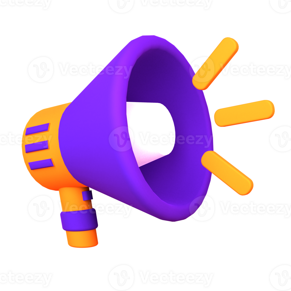 3d illustration megaphone object. png