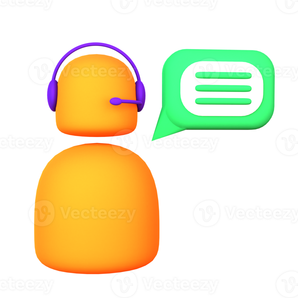3d illustration customer service object. png