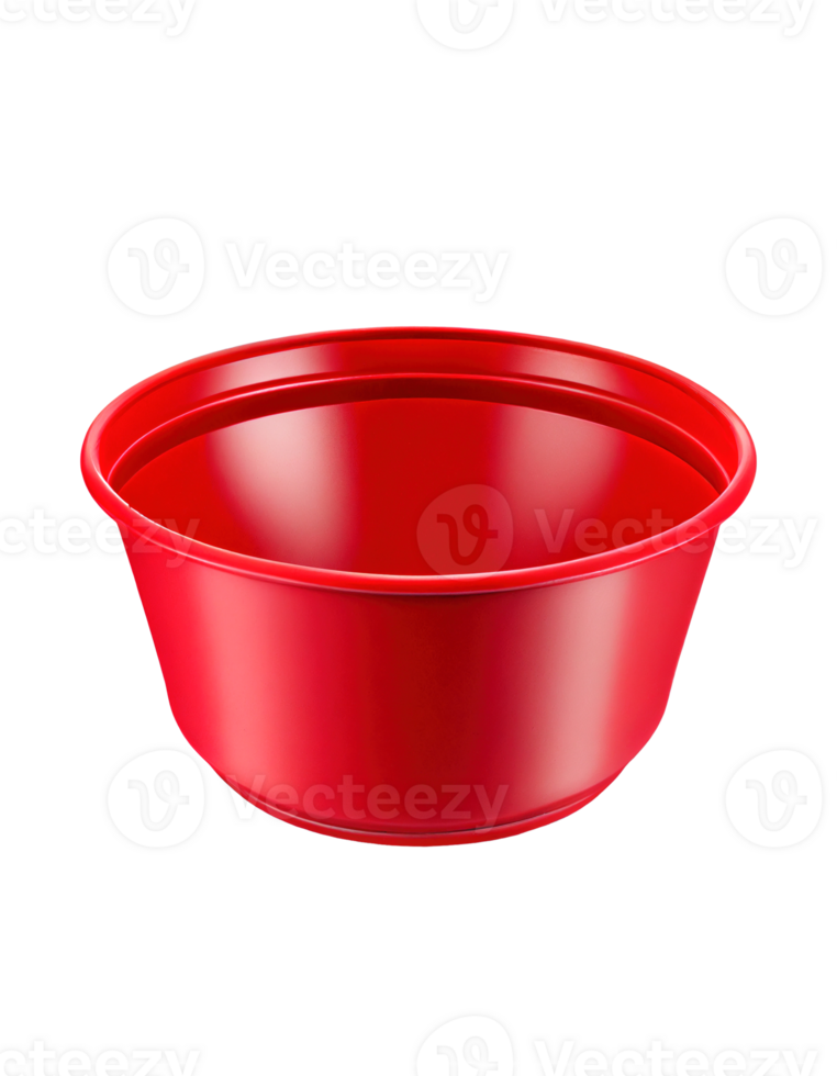 Red empty wash basin on transparent background, created with png