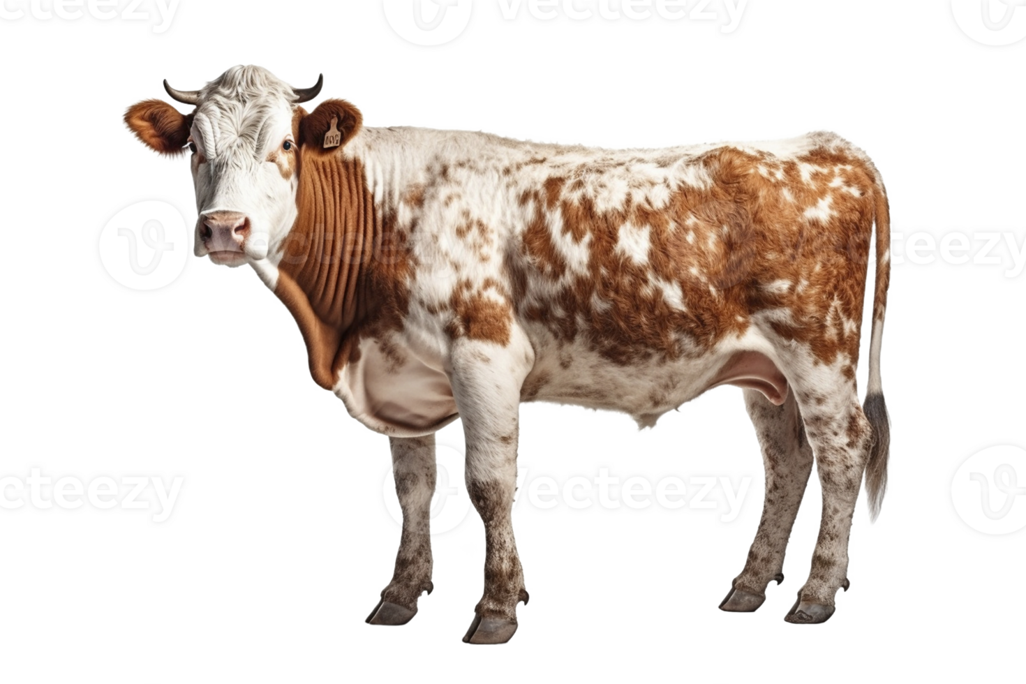Simmental cow on transparent background, created with png