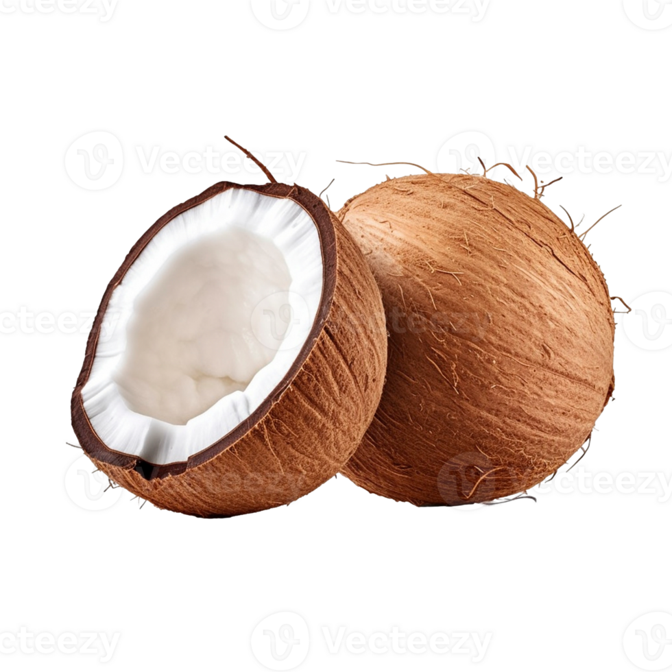 Coconut on transparent background, created with png