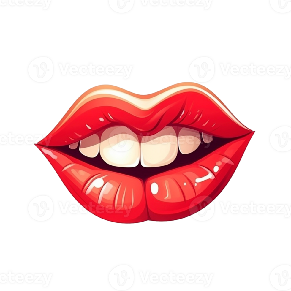 Red female lips, created with png
