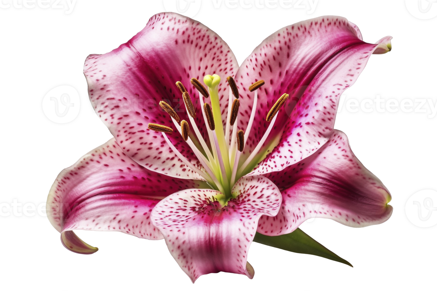 Pink lilly flower on transparent background, created with png