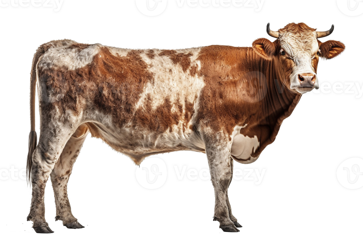 simmental vaca en transparente fondo, creado con generativo ai png