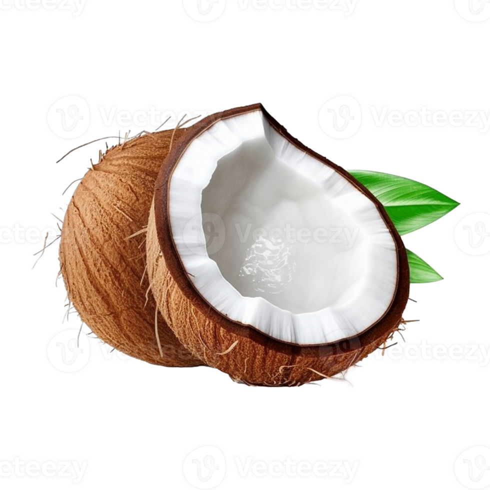 Coconut on transparent background, created with png