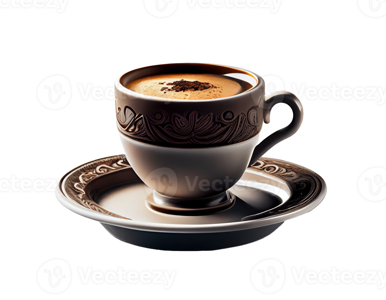 Mokka coffee cup on transparent background, created with png
