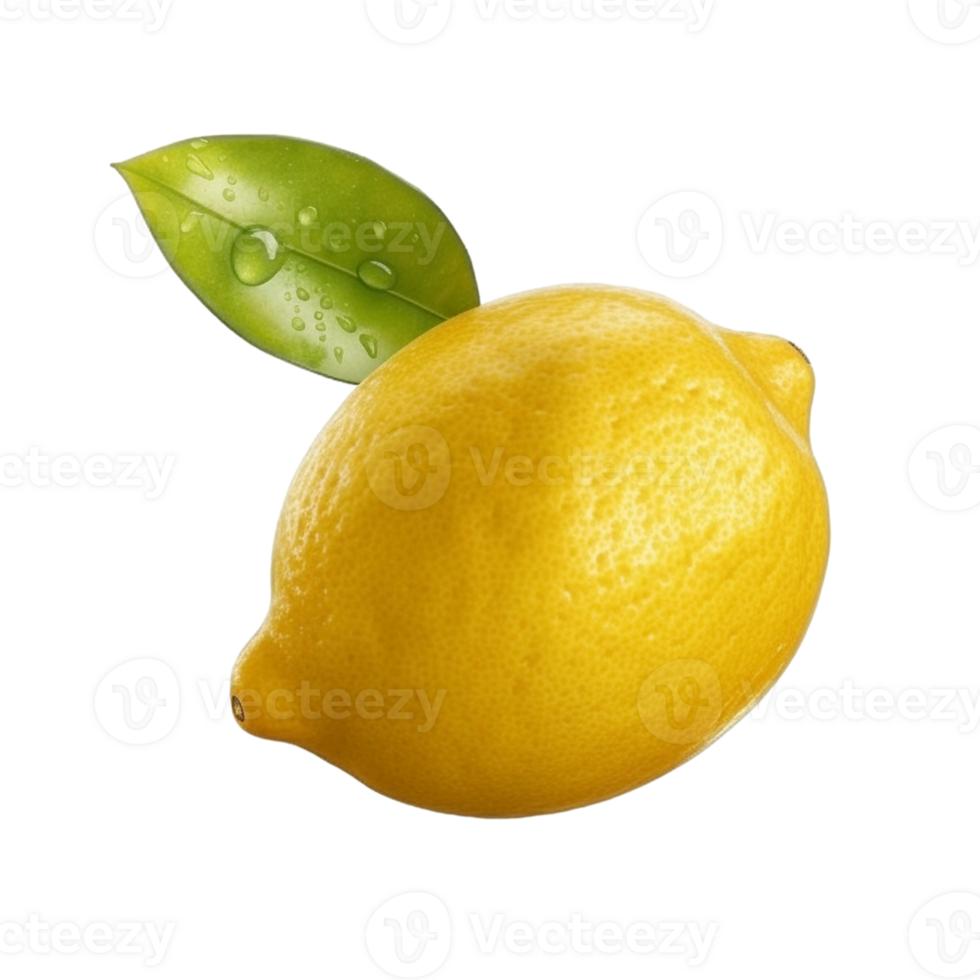 Lemon on transparent background, created with png