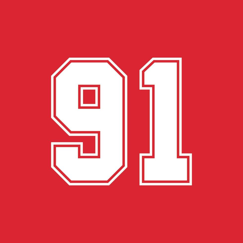 Basketball and Baseball Sport Numbers 91 vector