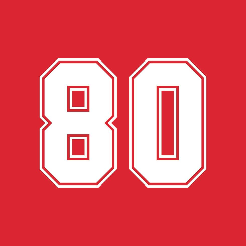Basketball and Baseball Sport Numbers 80 vector