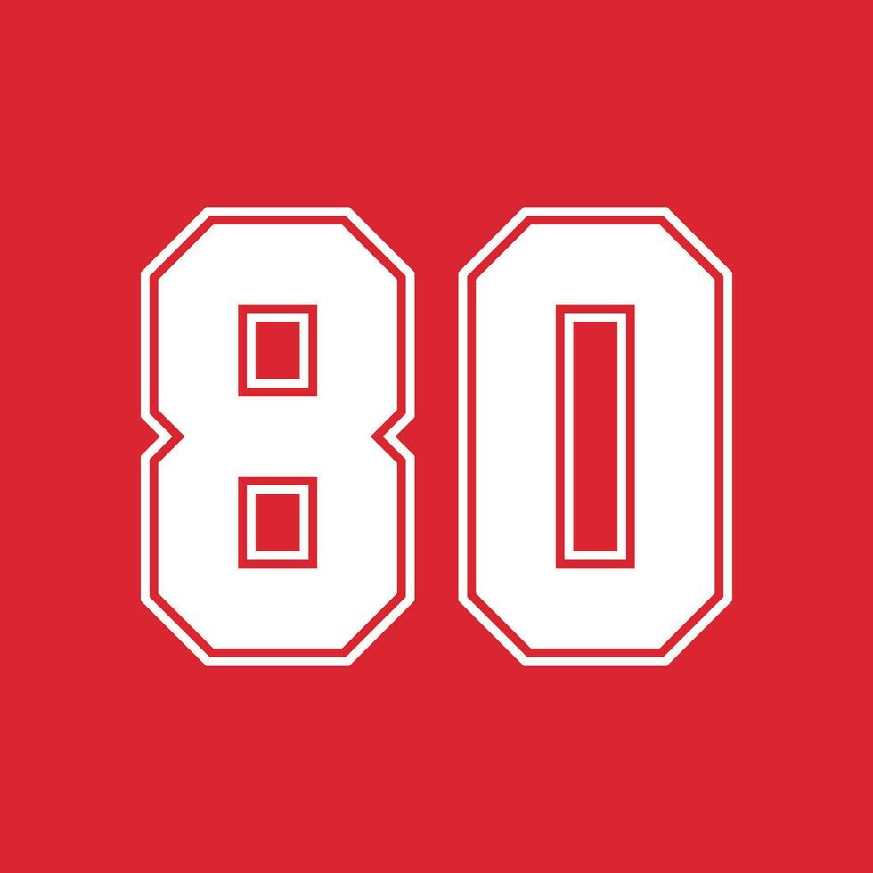 Basketball and Baseball Sport Numbers 80 vector