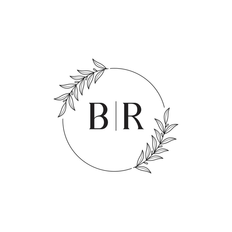 Floral Frame Wedding Vector Design B and R