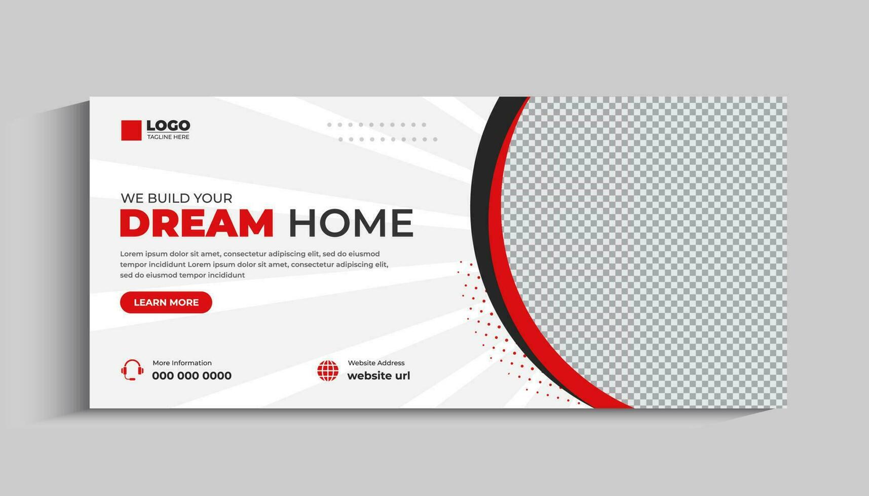 Construction agency social media cover and web banner design vector