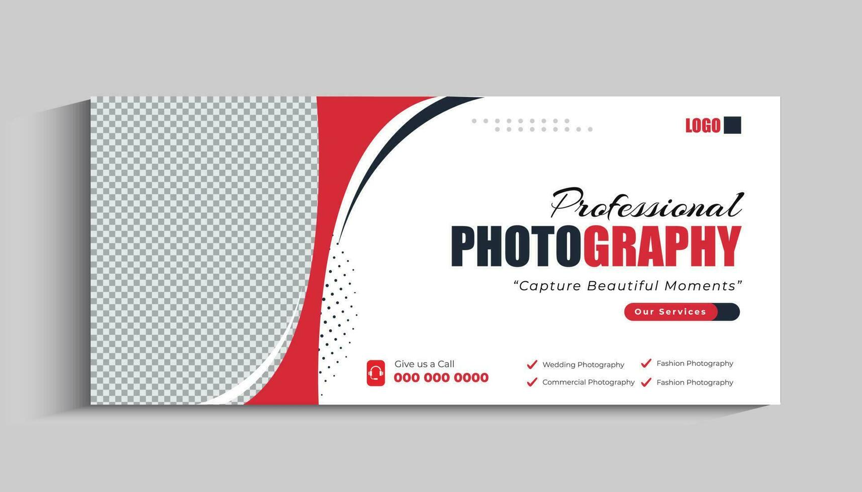 Digital photography services social media cover or web banner template vector