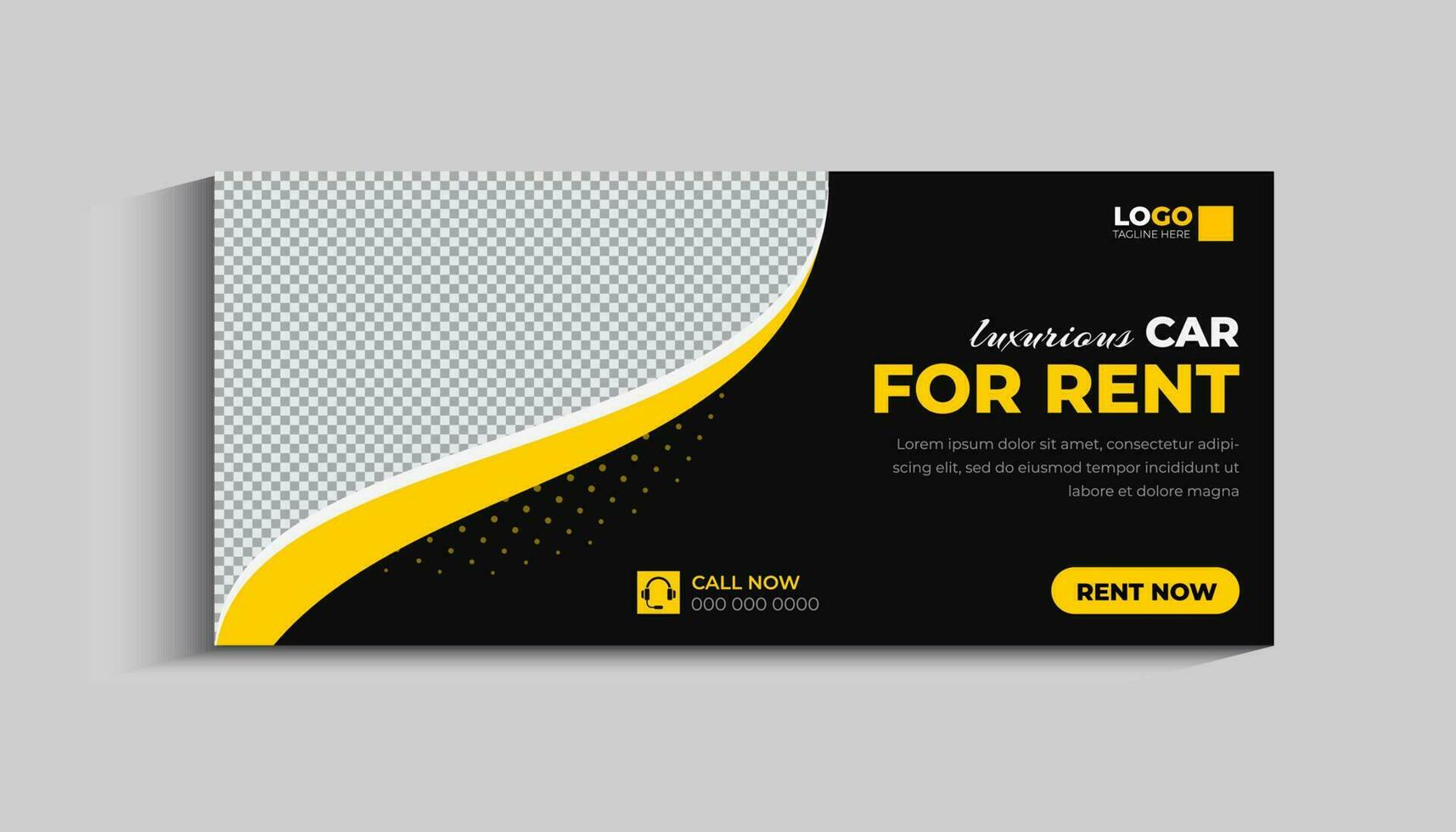 Car rental social media cover and Web banner Template vector