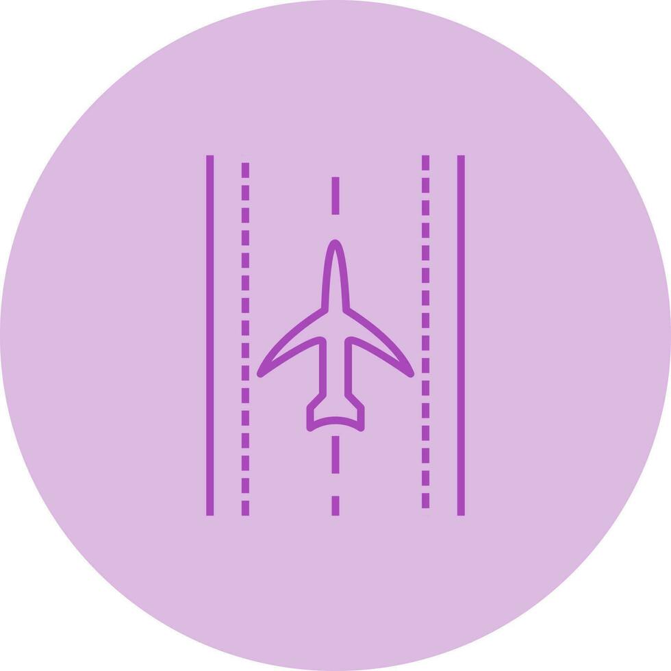 Plane on Runway Vector Icon