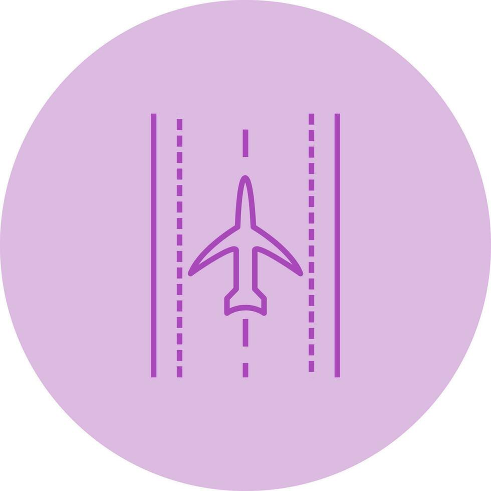 Plane on Runway Vector Icon