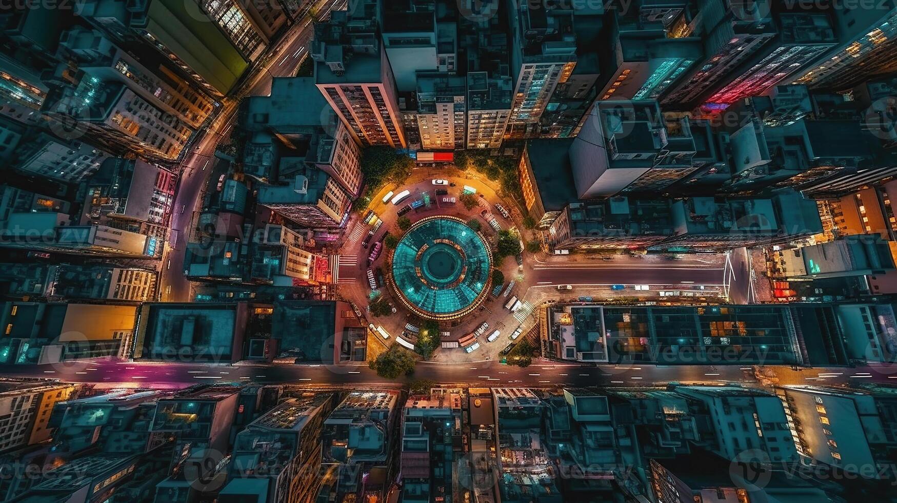 paisaje urbano y en el centro, generado ai imagen foto