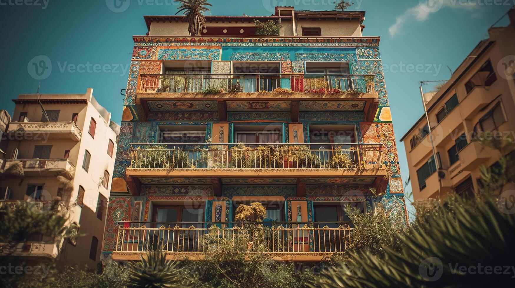 Mediterranean housing building, image photo