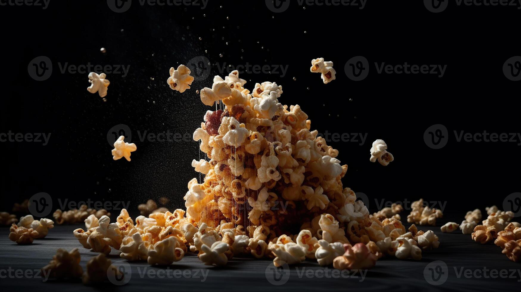 popcorn falling, image photo