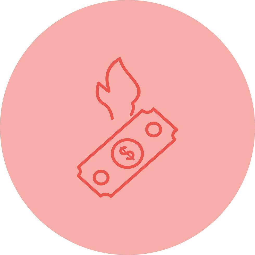 Dollar on Fire Vector Icon