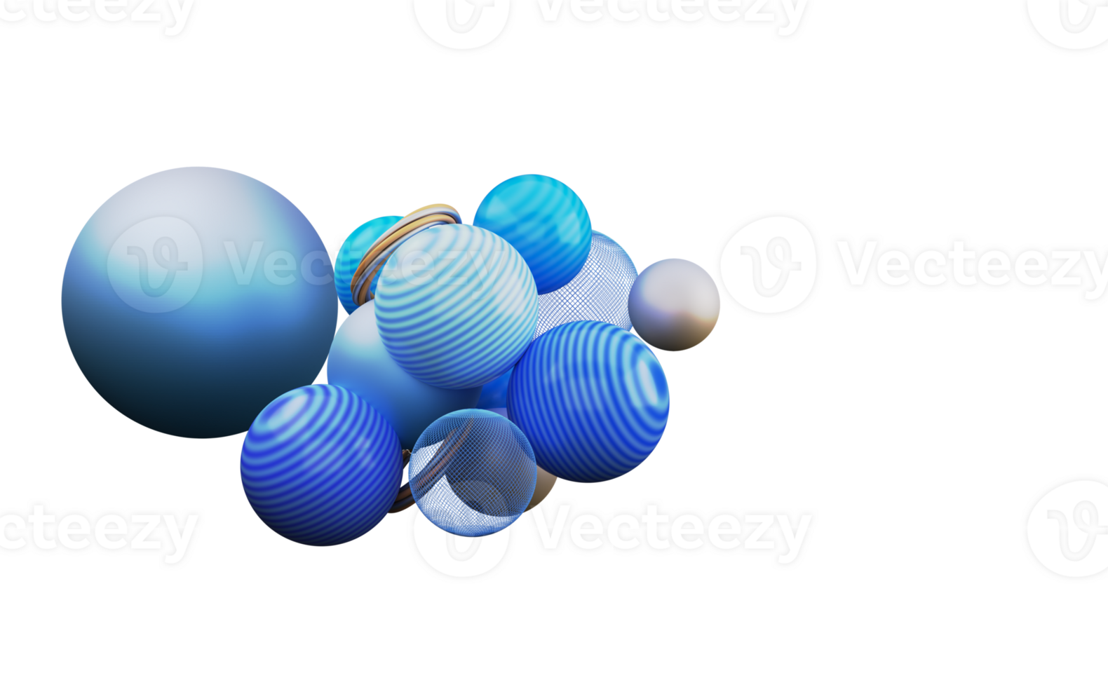 3D Rendering Balls Or Sphere Collection. png