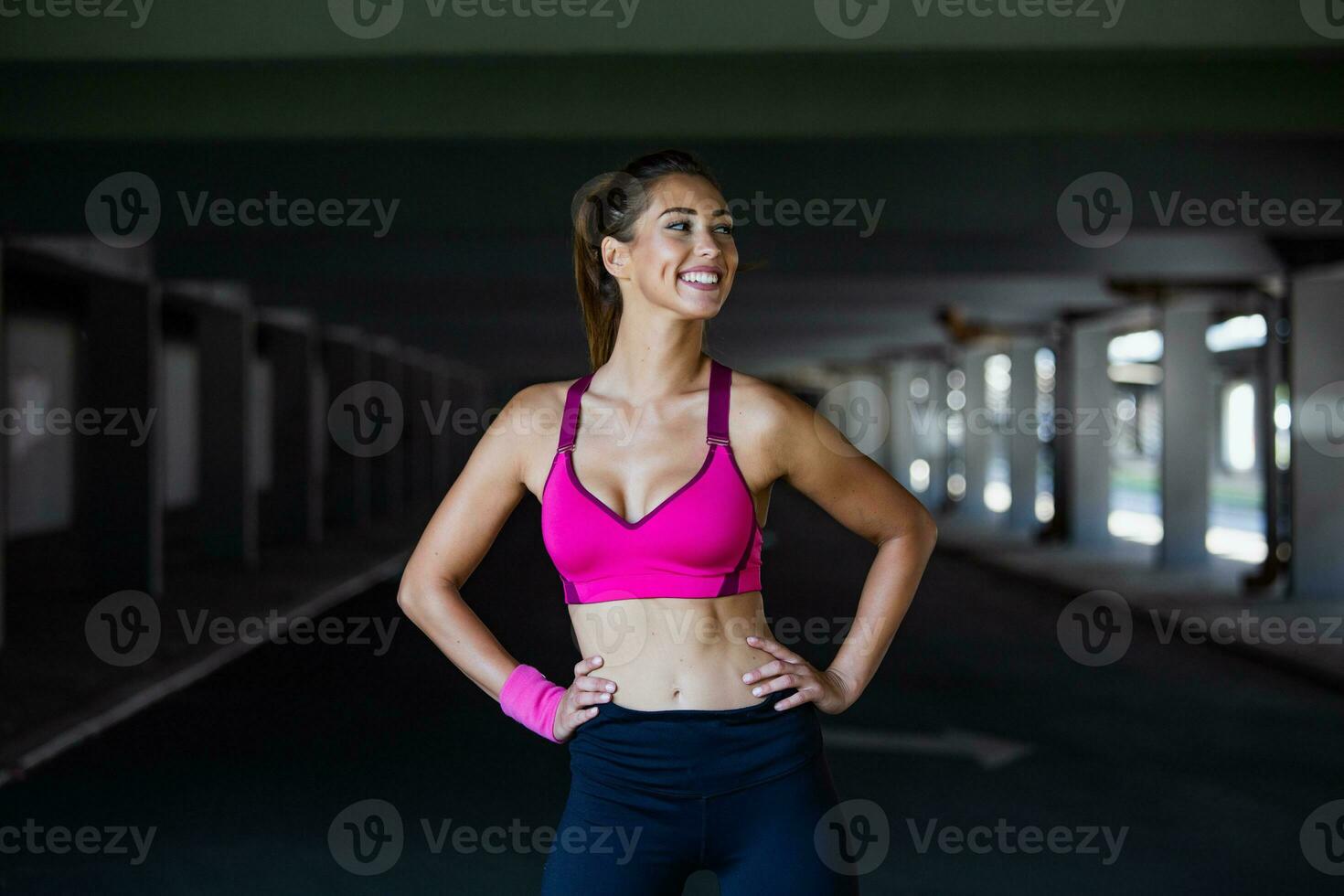 Healthy sports lifestyle. Athletic young woman in sports dress doing fitness  exercise. Fitness woman streching Relaxing after training. 23748194 Stock  Photo at Vecteezy