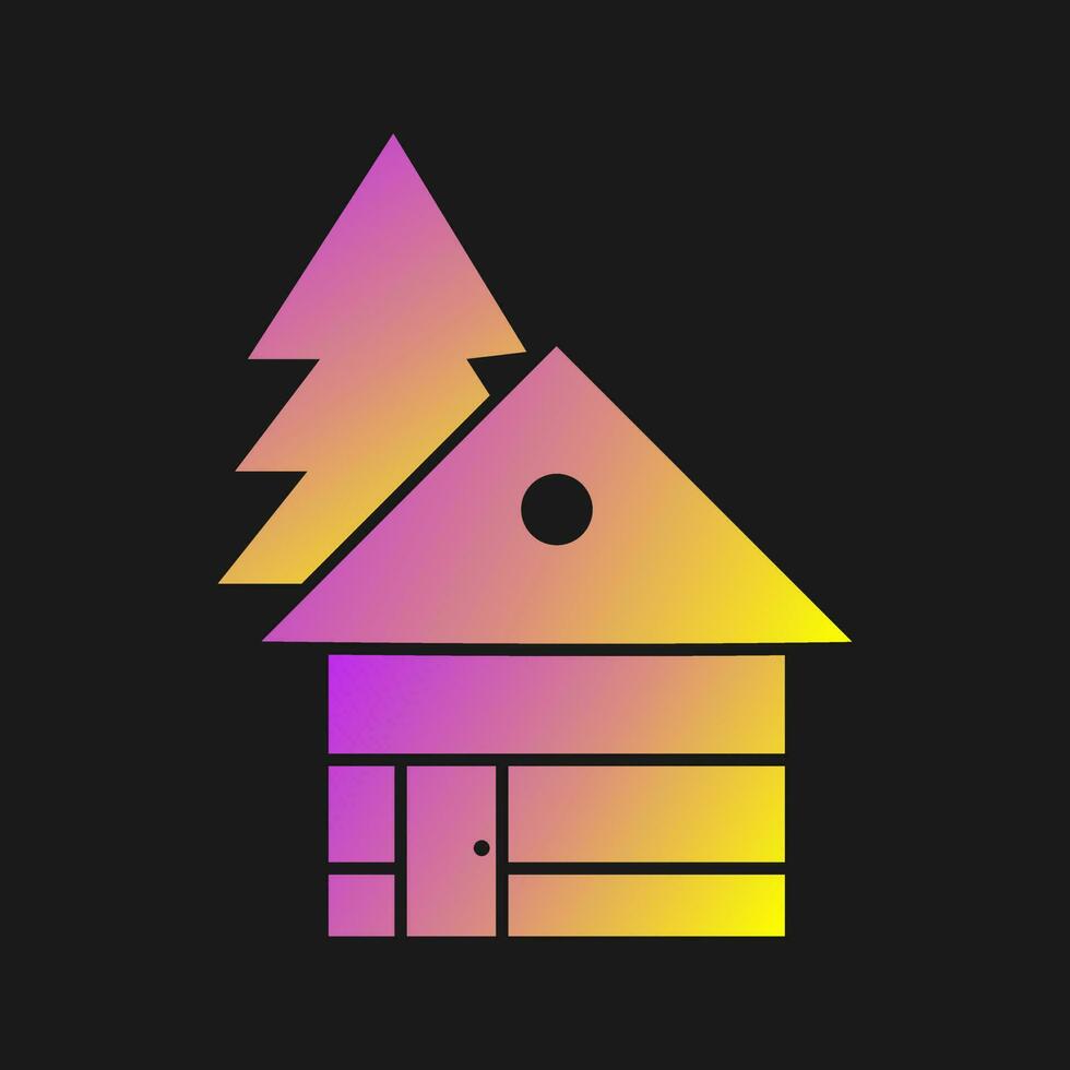 Wood Cabin Vector Icon