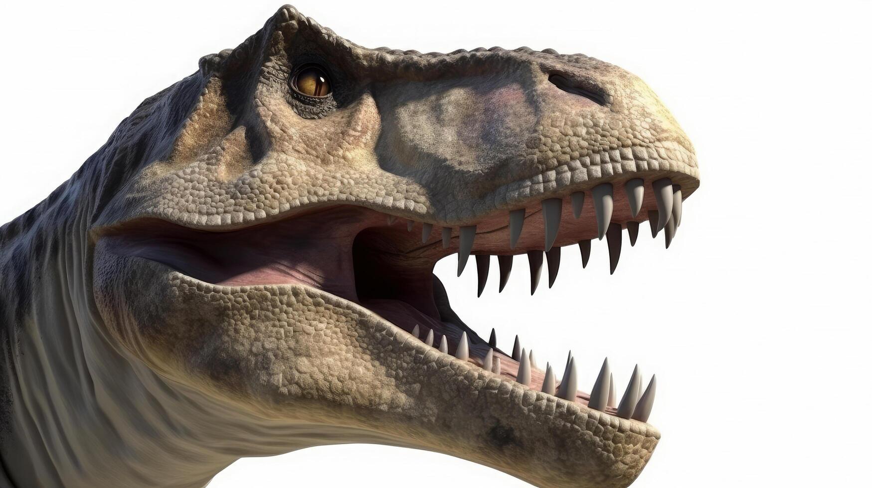 Tyrannosaurus rex isolated on white background, the popular predator dinosaur in Cretaceous period era ,with . photo