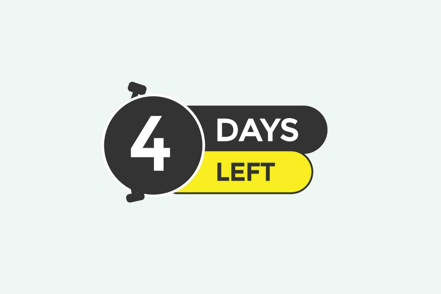4 days left countdown template, 4 day countdown left banner label button eps 4 vector