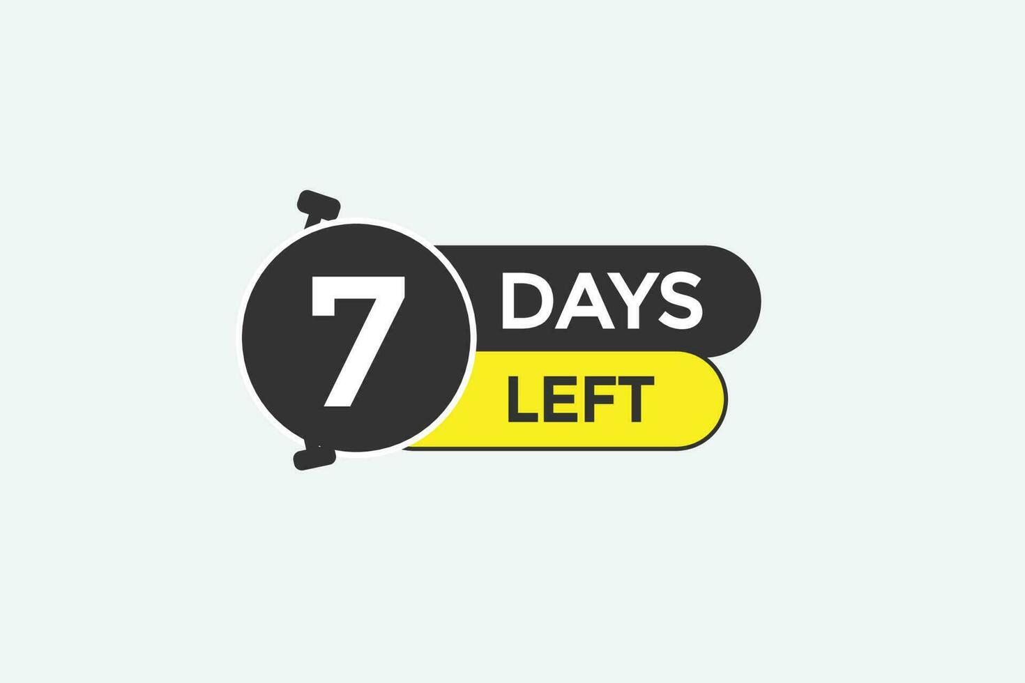 7 days left countdown template, 7 day countdown left banner label button eps 7 vector