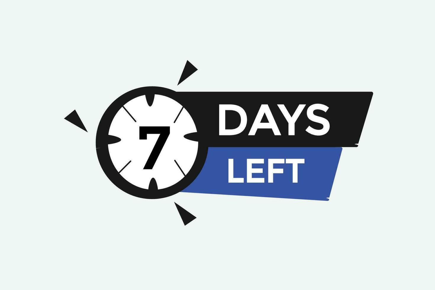 7 days left countdown template, 7 day countdown left banner label button eps 7 vector