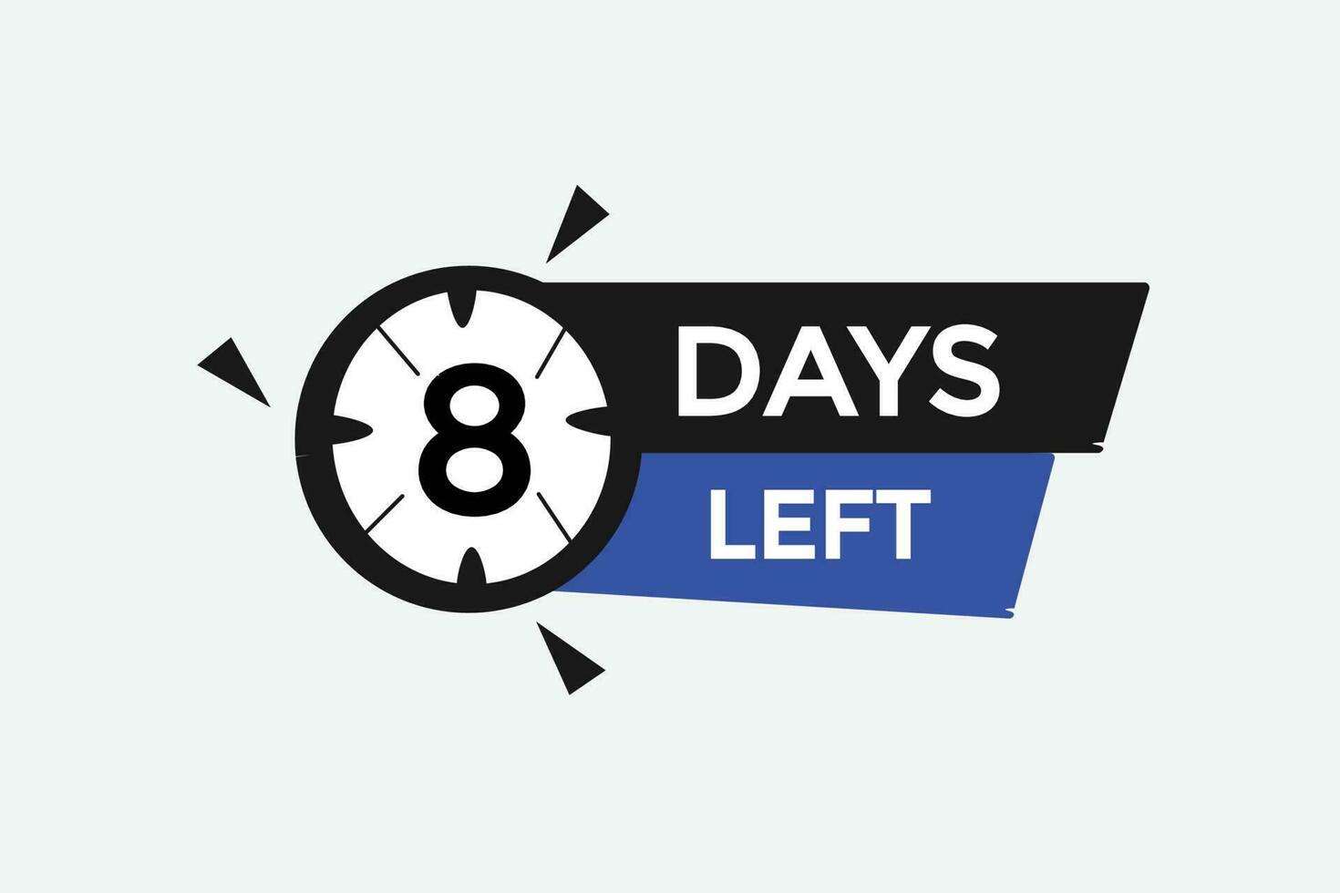 8 days left countdown template, 8 day countdown left banner label button eps 8 vector