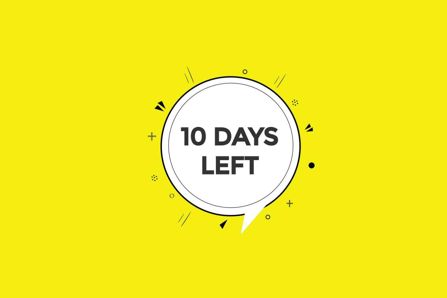 10 days left countdown template, 10 day countdown left banner label button eps 10 vector