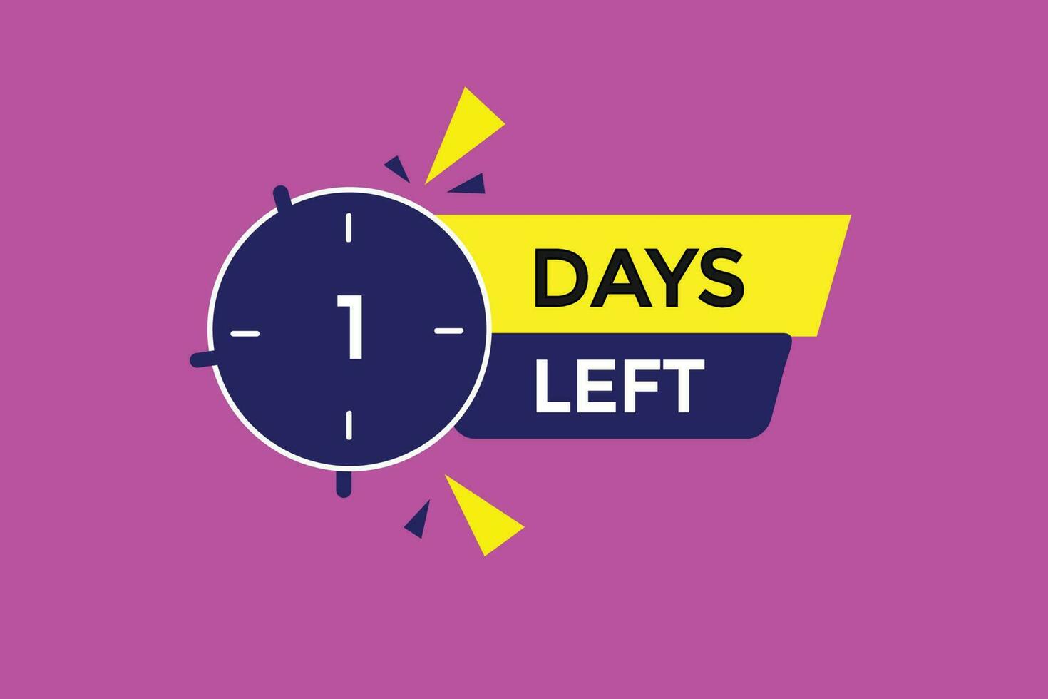 1 days left countdown template, 1 day countdown left banner label button eps 1 vector